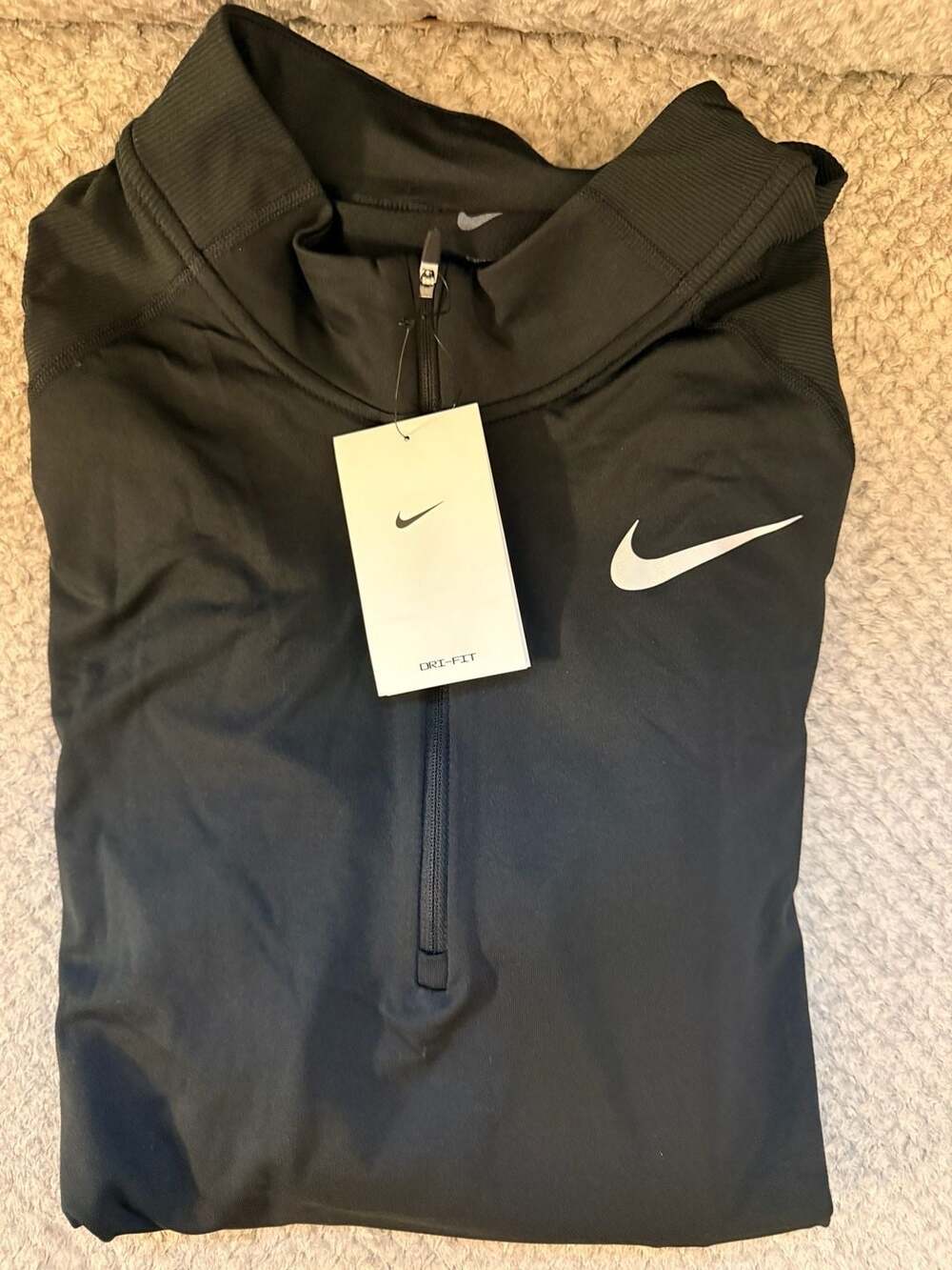 Nike Dri-FIT Men's Running 1/2 Zip Long Sleeve Top Black AH8973-010 XL